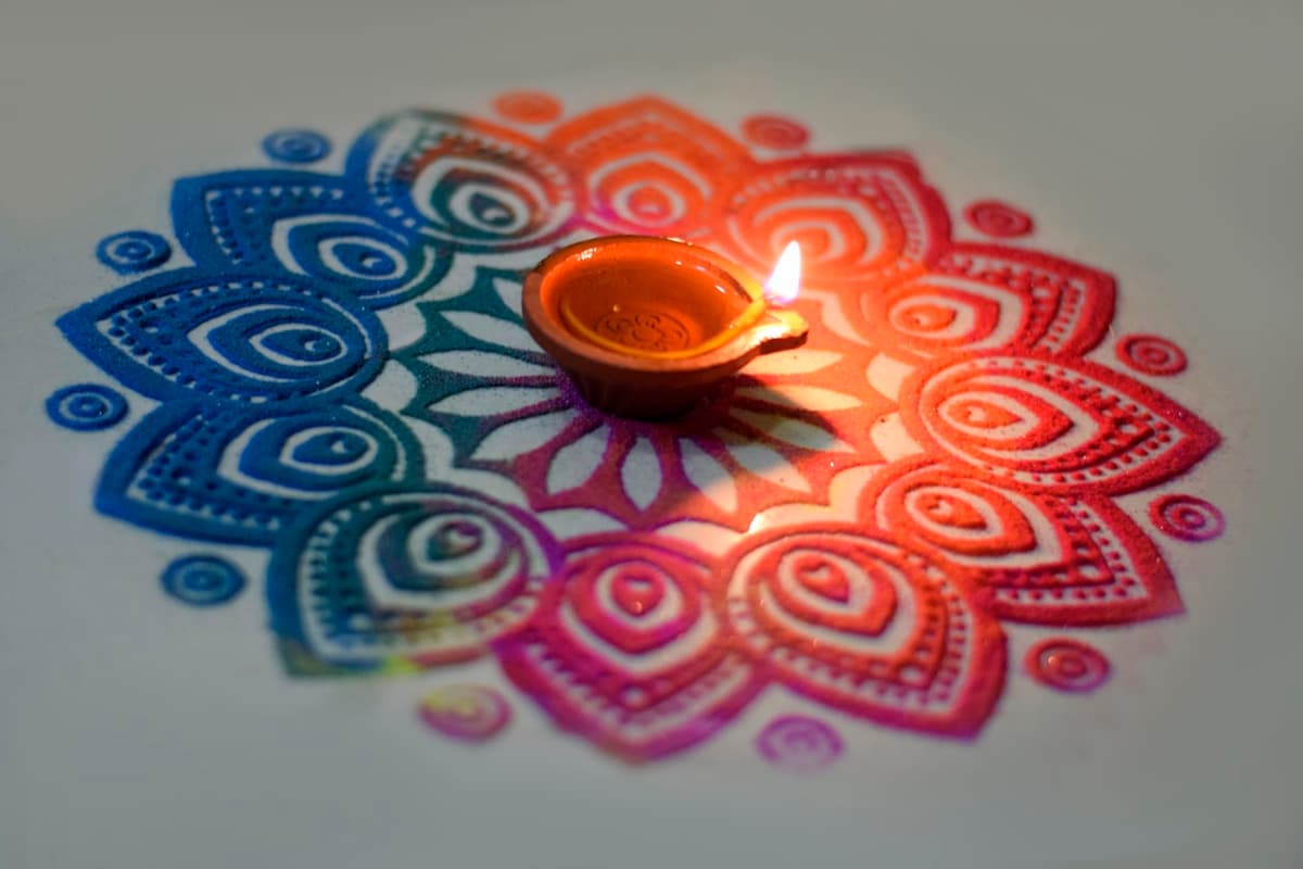Diwali lamps and celebrations