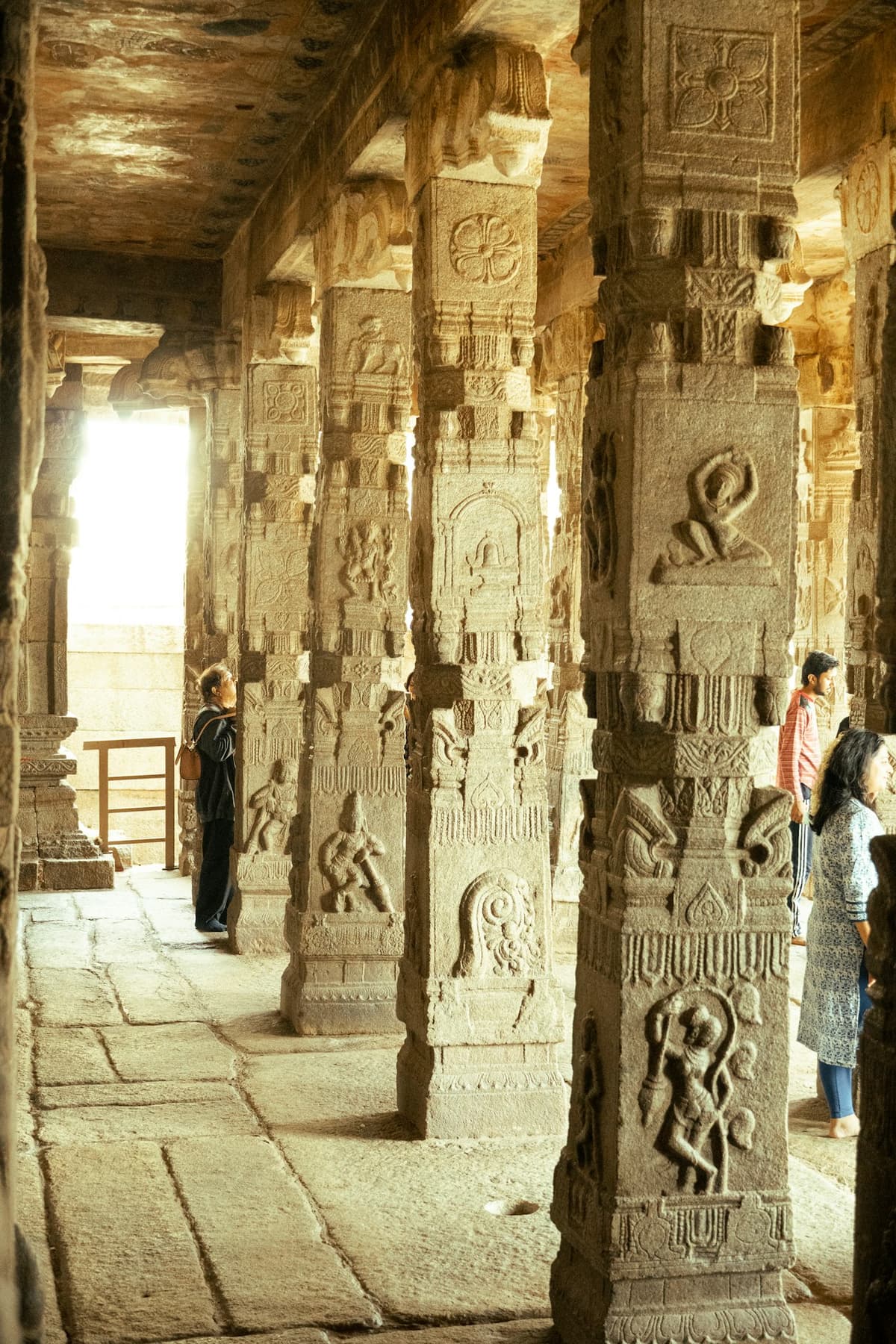 Sabha Mandapa assembly hall with carved stone pillars