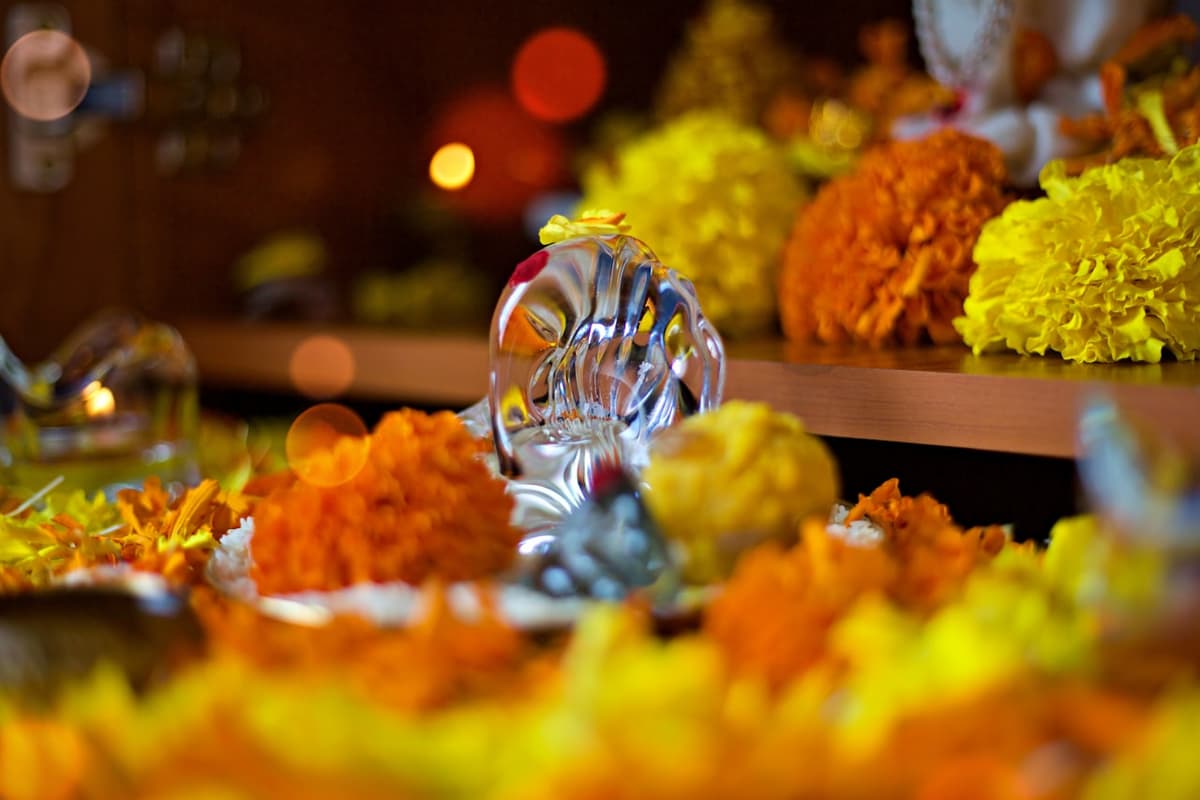 Temple offerings and flowers
